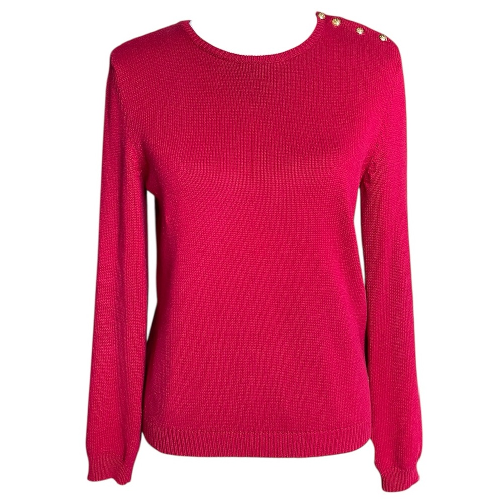 Lauren Ralph Lauren crew neck gold button sweater